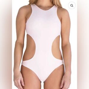 NWT Nirvanic OQUI Cutout One-Piece Swimsuit in Rose Size S